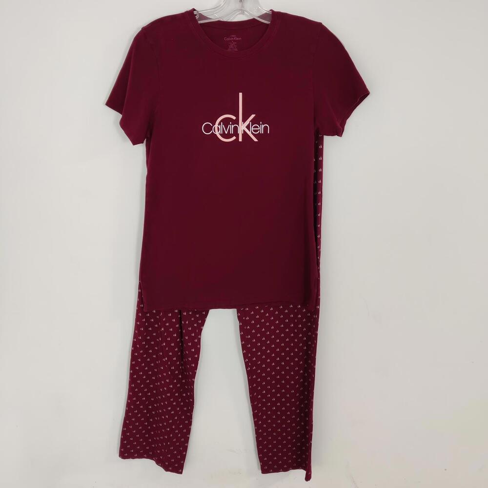 Calvin Klein Women's Pajama Set Size Medium Burgundy Loungewear